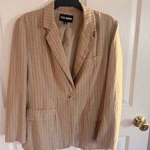 Steve Madden Beige Pinstripe Blazer